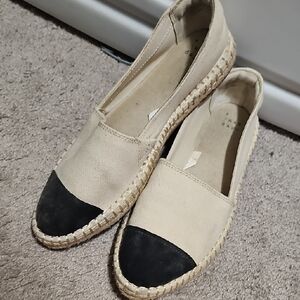 a new day Black and Cream Espadrille Flats